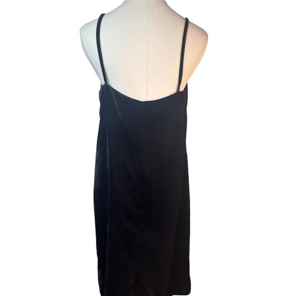 2/$30 Zara Basic Medium Collection Black Velvet Slip Dress - Picture 3 of 15